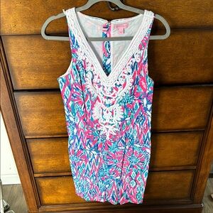 Lilly Pulitzer pink & blue patterned mini dress